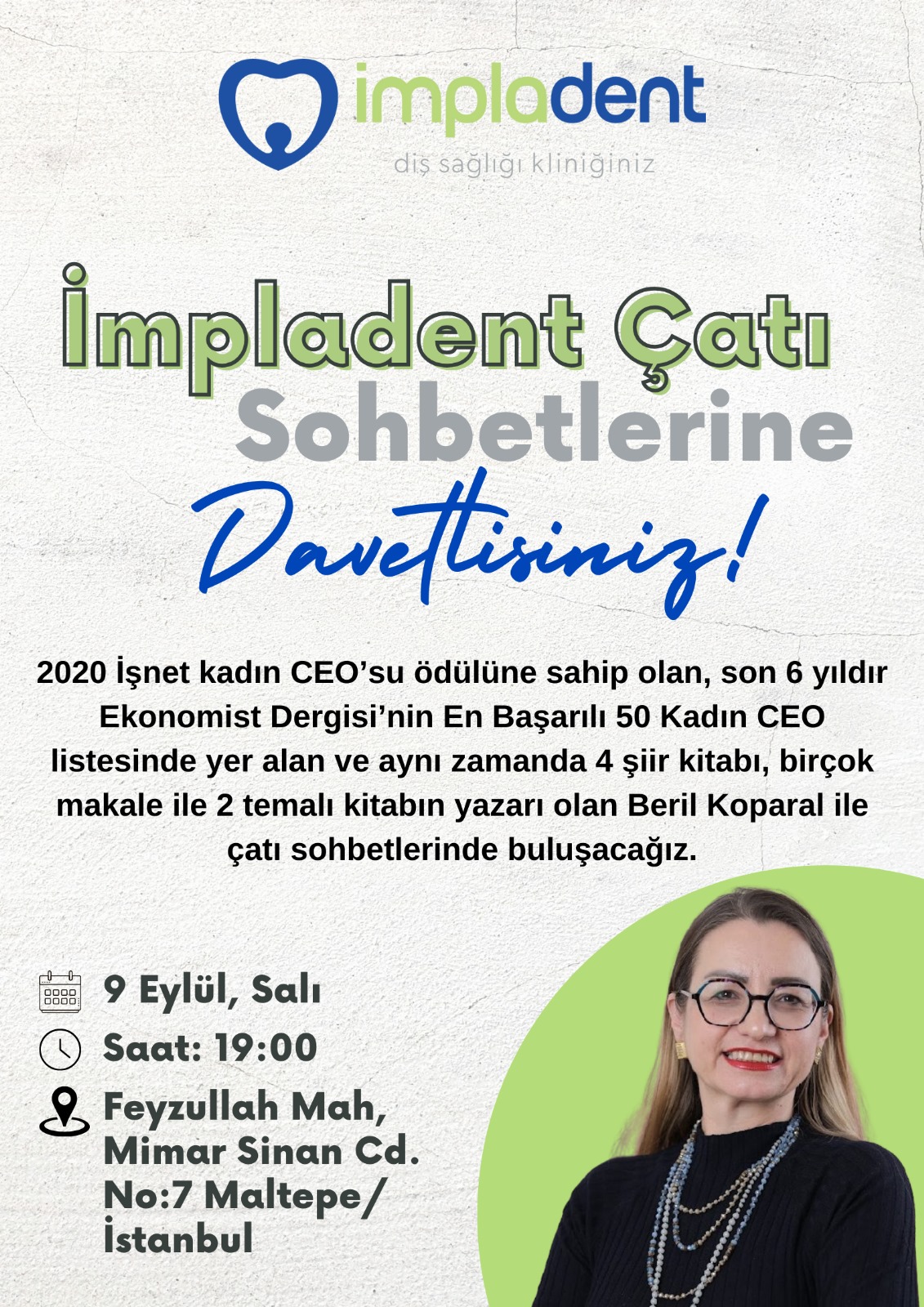 Beril Koparal İle İmpladent Çatı Sohbeti Etkinliği